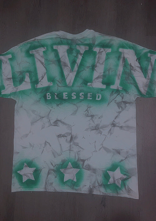 "Livin Blessed" Short Sleeve Mash-Up t-shirt