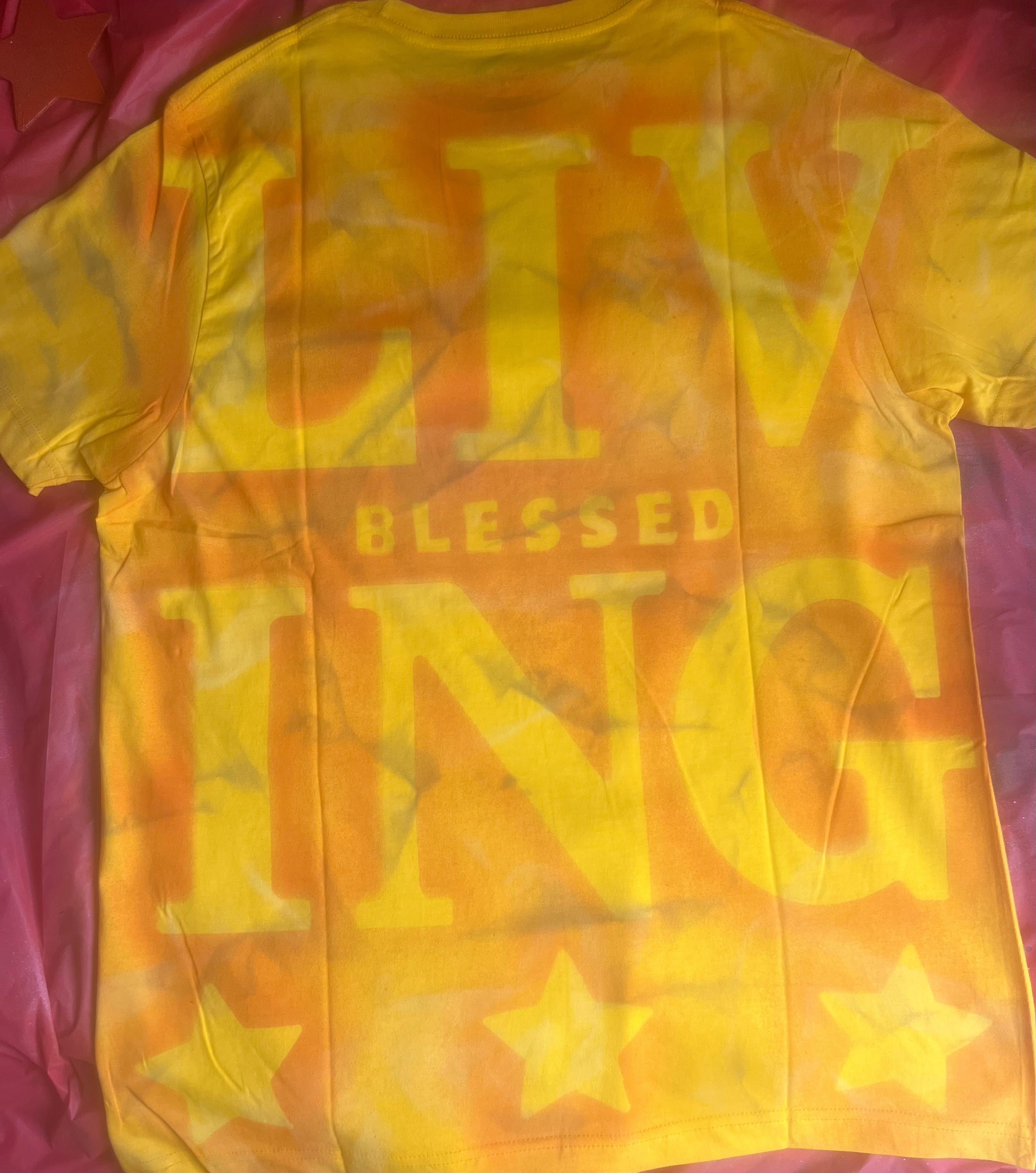 Yellow "Living Blessed' t-shirt