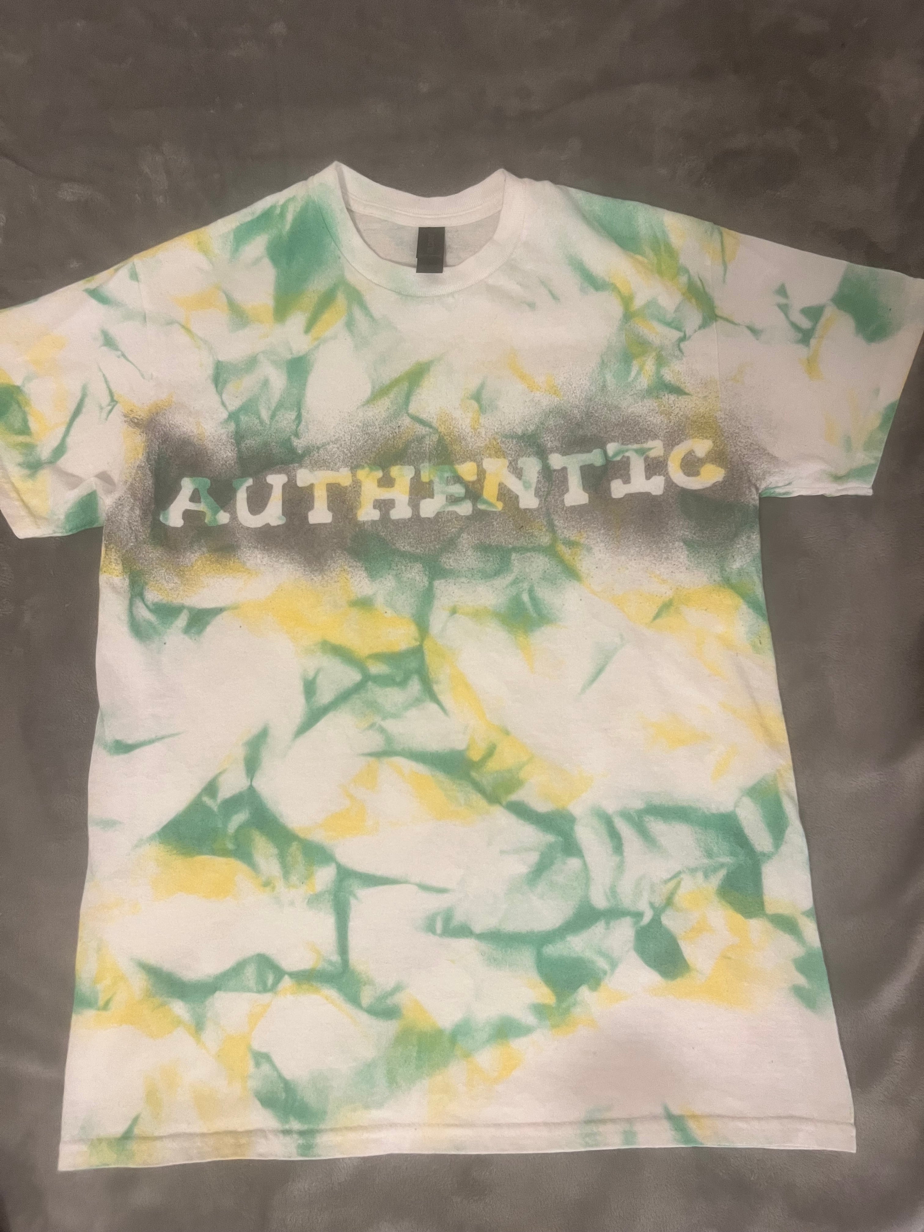 Green & Yellow "Authentic Living" Tee